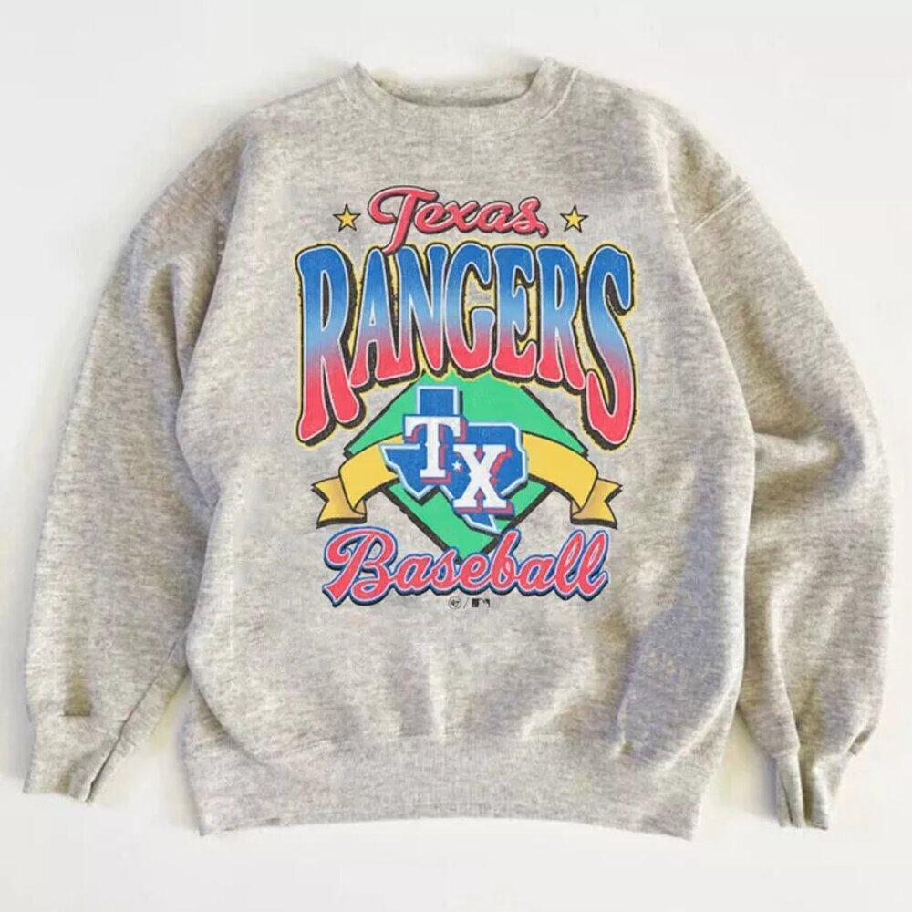 Texas Rangers Baseball Sweatshirt World Series Mlb Graphic Vtg Hn0456